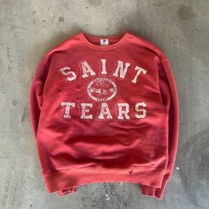 Saint Tears Red Sweatshirt ss21